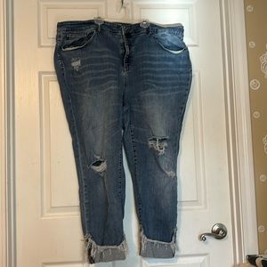 Judy Blue Jeans Size 24W style folded up bottoms and distressed